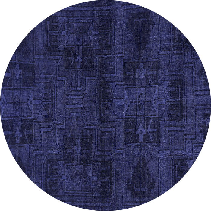 Round Persian Blue Bohemian Rug, abs2754blu