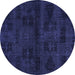 Round Persian Blue Bohemian Rug, abs2754blu