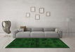 Machine Washable Persian Green Bohemian Area Rugs in a Living Room,, wshabs2754grn