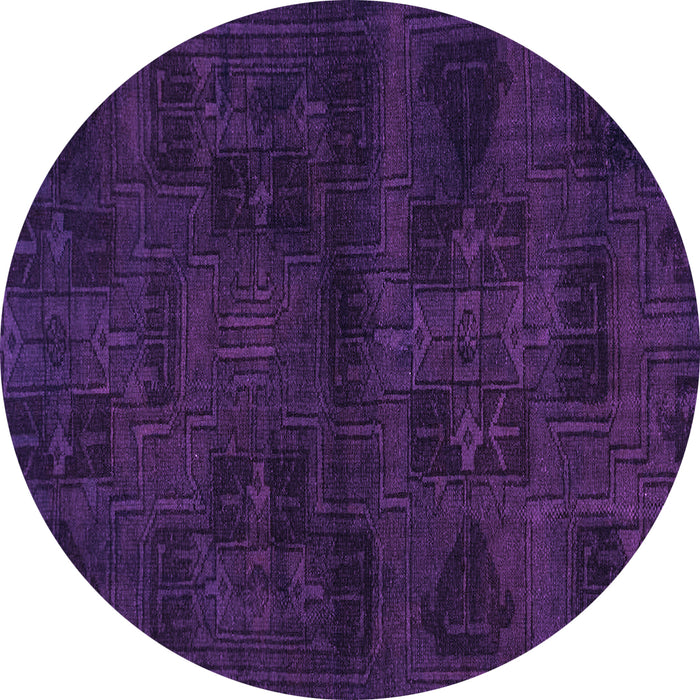 Round Persian Purple Bohemian Rug, abs2754pur