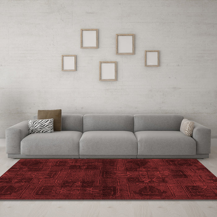 Bohemian Red Washable Rugs