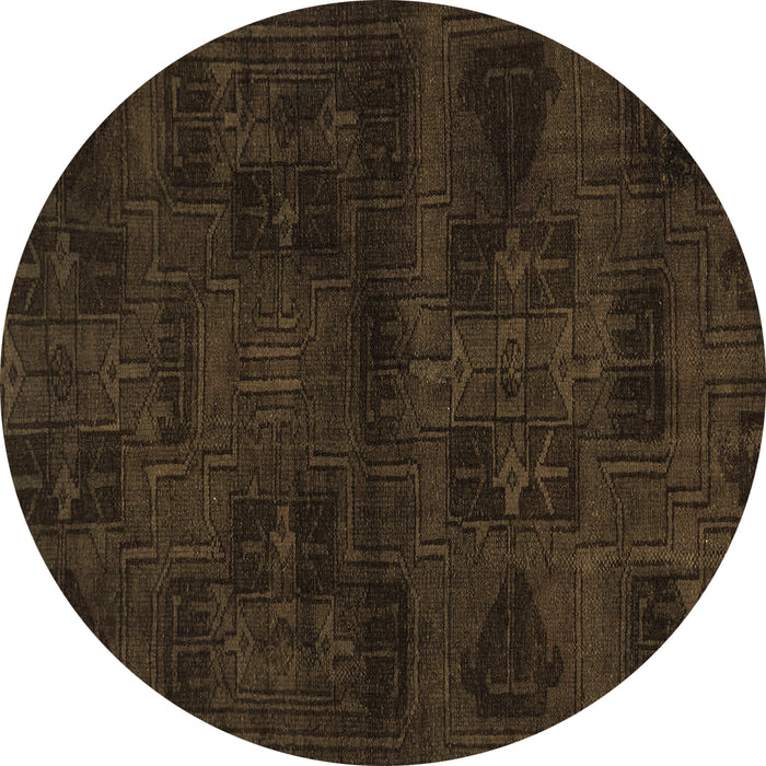 Round Persian Brown Bohemian Rug, abs2754brn