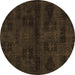 Round Persian Brown Bohemian Rug, abs2754brn