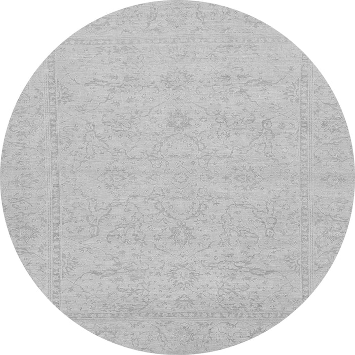 Round Machine Washable Abstract Gray Modern Rug, wshabs2755gry
