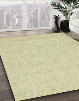 Machine Washable Abstract Brown Gold Rug in a Family Room, wshabs2755