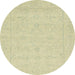 Round Abstract Brown Gold Modern Rug, abs2755