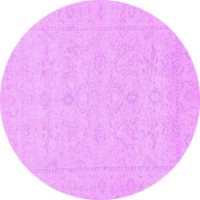 Round Machine Washable Abstract Purple Modern Area Rugs, wshabs2755pur