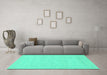 Machine Washable Abstract Turquoise Modern Area Rugs in a Living Room,, wshabs2755turq