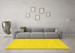 Machine Washable Abstract Yellow Modern Rug in a Living Room, wshabs2755yw