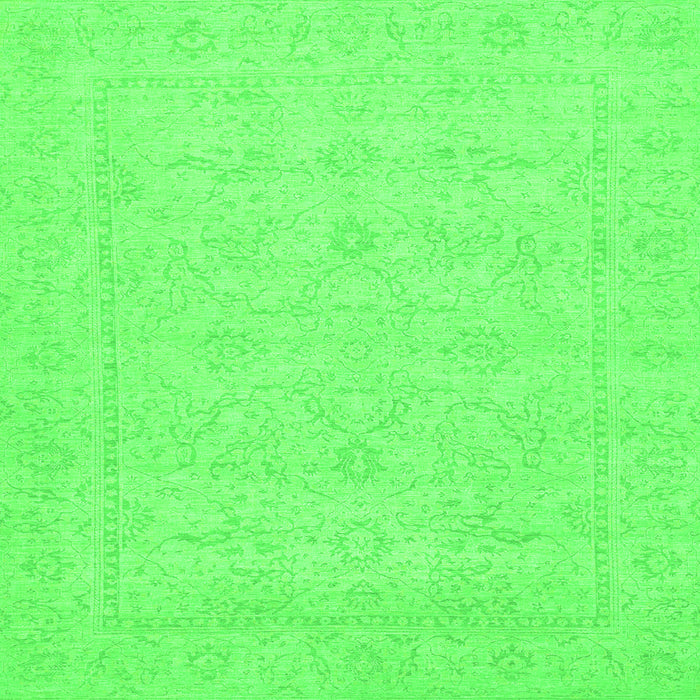 Square Machine Washable Abstract Green Modern Area Rugs, wshabs2755grn