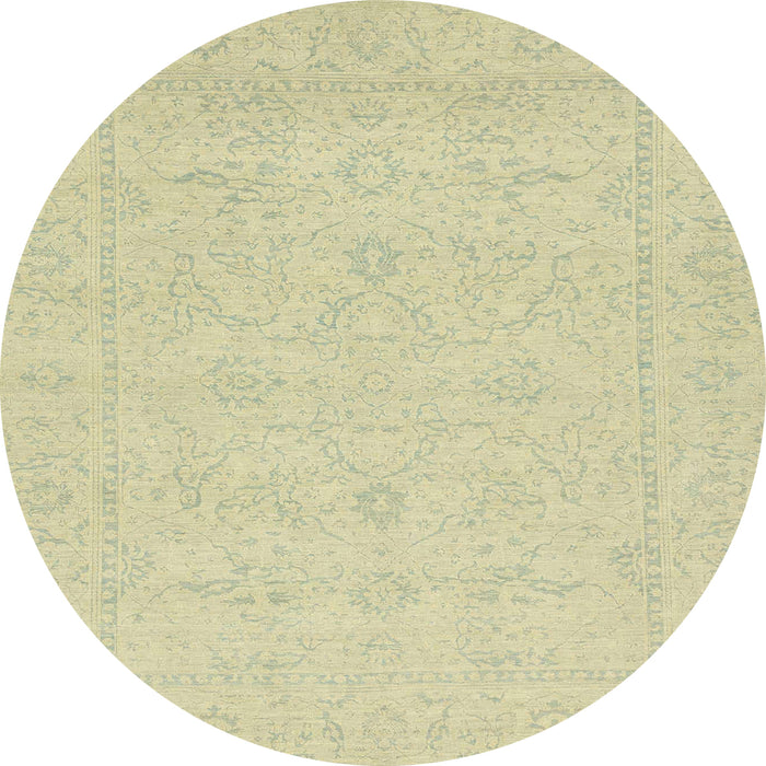 Round Machine Washable Abstract Brown Gold Rug, wshabs2755