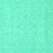 Square Abstract Turquoise Modern Rug, abs2755turq