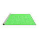 Sideview of Machine Washable Abstract Green Modern Area Rugs, wshabs2755grn