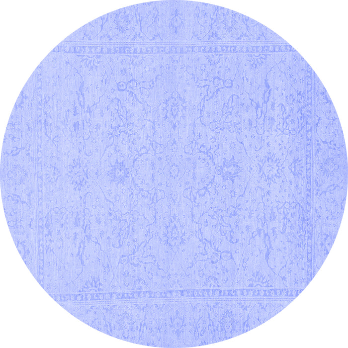 Round Machine Washable Abstract Blue Modern Rug, wshabs2755blu