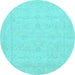 Round Machine Washable Abstract Light Blue Modern Rug, wshabs2755lblu