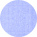 Round Abstract Blue Modern Rug, abs2755blu