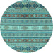 Round Machine Washable Abstract Light Blue Modern Rug, wshabs2756lblu