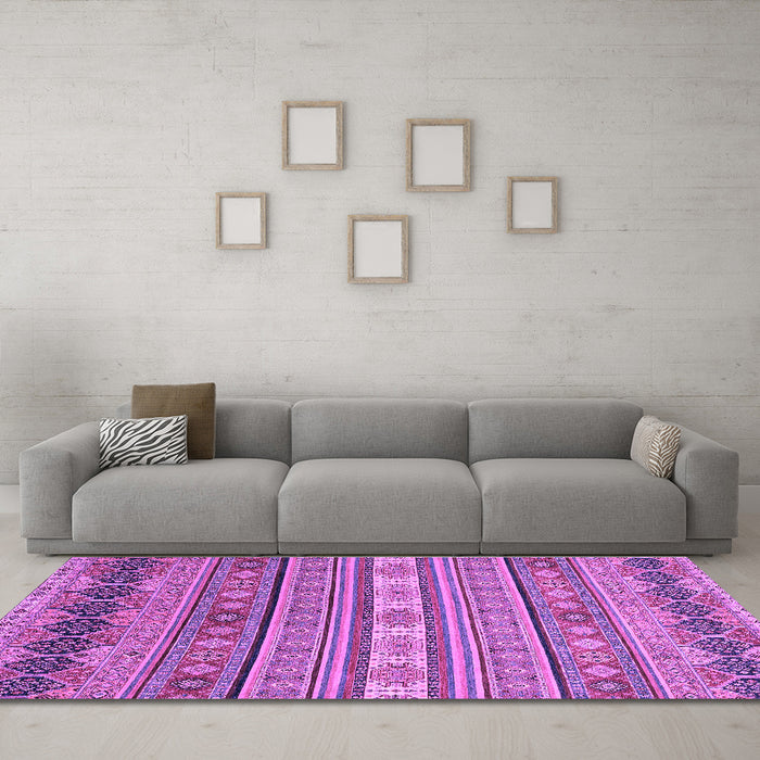 Machine Washable Abstract Purple Modern Area Rugs in a Living Room, wshabs2756pur