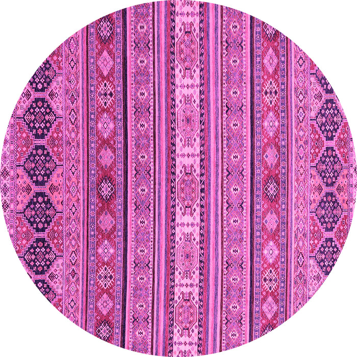 Round Abstract Pink Modern Rug, abs2756pnk