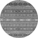 Round Machine Washable Abstract Gray Modern Rug, wshabs2756gry