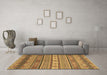 Machine Washable Abstract Brown Modern Rug in a Living Room,, wshabs2756brn