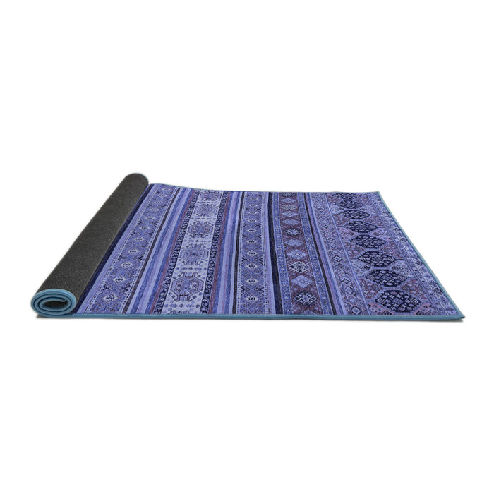 Sideview of Abstract Blue Modern Rug, abs2756blu