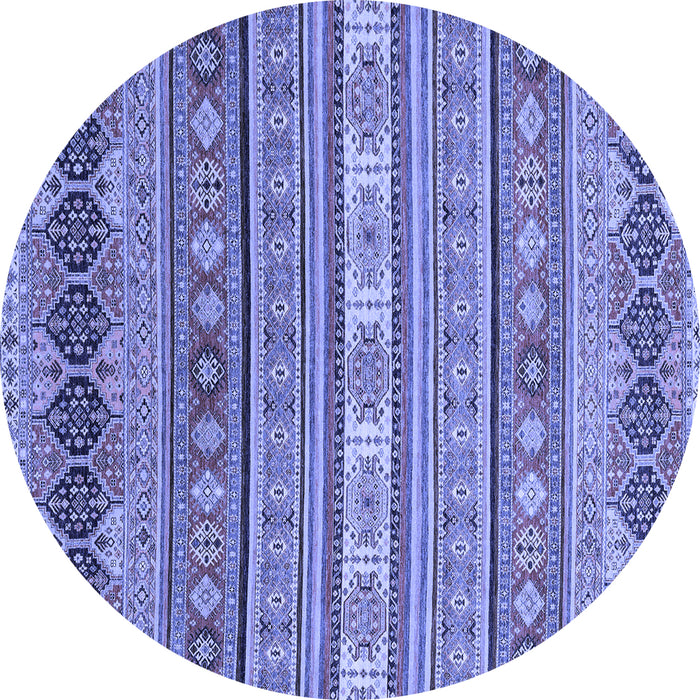 Round Abstract Blue Modern Rug, abs2756blu