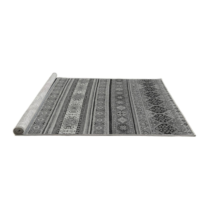 Sideview of Machine Washable Abstract Gray Modern Rug, wshabs2756gry