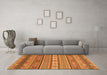 Machine Washable Abstract Orange Modern Area Rugs in a Living Room, wshabs2756org