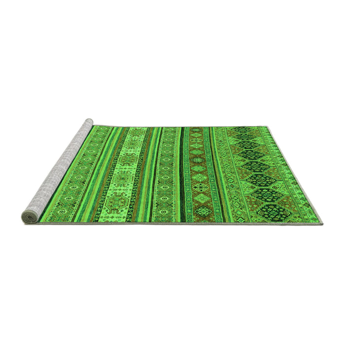 Sideview of Machine Washable Abstract Green Modern Area Rugs, wshabs2756grn