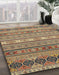 Machine Washable Abstract Chestnut Brown Rug in a Family Room, wshabs2756