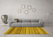 Machine Washable Abstract Yellow Modern Rug in a Living Room, wshabs2756yw