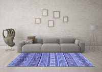 Machine Washable Abstract Blue Modern Rug, wshabs2756blu