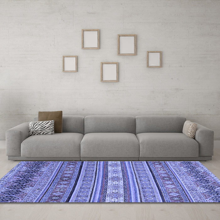 Machine Washable Abstract Blue Modern Rug in a Living Room, wshabs2756blu