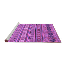 Sideview of Machine Washable Abstract Purple Modern Area Rugs, wshabs2756pur