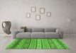 Machine Washable Abstract Green Modern Area Rugs in a Living Room,, wshabs2756grn