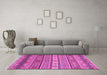 Machine Washable Abstract Pink Modern Rug in a Living Room, wshabs2756pnk