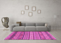 Machine Washable Abstract Pink Modern Rug, wshabs2756pnk