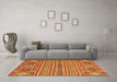 Machine Washable Abstract Orange Modern Area Rugs in a Living Room, wshabs2757org