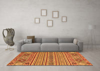 Machine Washable Abstract Orange Modern Rug, wshabs2757org