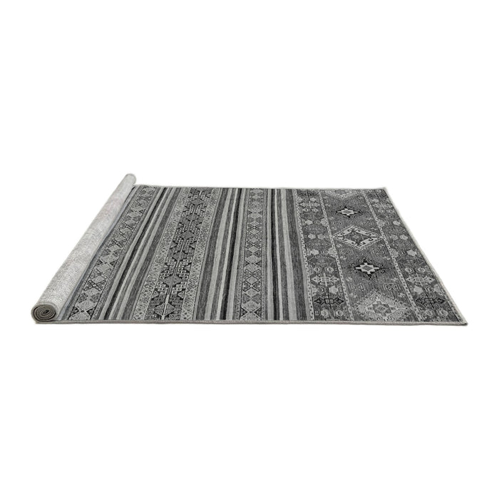 Sideview of Machine Washable Abstract Gray Modern Rug, wshabs2757gry