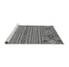 Sideview of Machine Washable Abstract Gray Modern Rug, wshabs2757gry