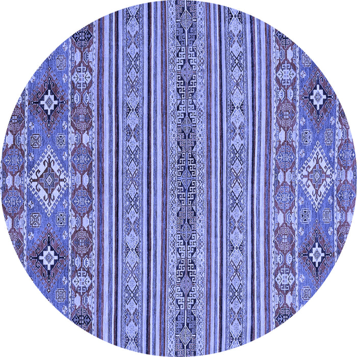 Round Machine Washable Abstract Blue Modern Rug, wshabs2757blu