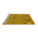 Sideview of Machine Washable Abstract Yellow Modern Rug, wshabs2757yw