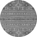 Round Abstract Gray Modern Rug, abs2757gry