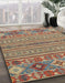 Machine Washable Abstract Chestnut Brown Rug in a Family Room, wshabs2757