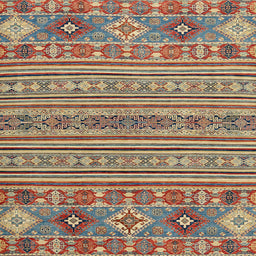 Square Abstract Chestnut Brown Modern Rug, abs2757