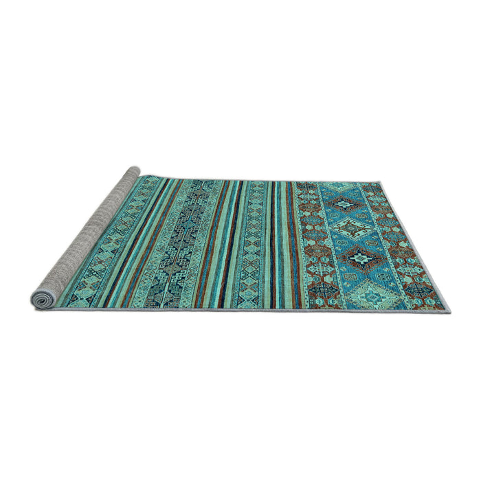 Sideview of Machine Washable Abstract Light Blue Modern Rug, wshabs2757lblu