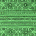 Square Abstract Emerald Green Modern Rug, abs2757emgrn