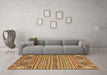 Machine Washable Abstract Brown Modern Rug in a Living Room,, wshabs2757brn